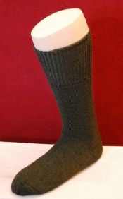 Wadenlange Schafwollsocken mit Innenvollplsch, oliv