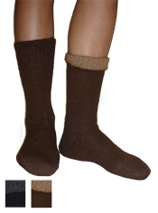 Doppelsocken aus 98% Alpakawolle - reversible