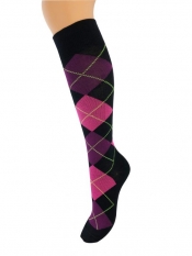 LINDNER Reisestrmpfe / Sttzstrmpfe Argyle pink